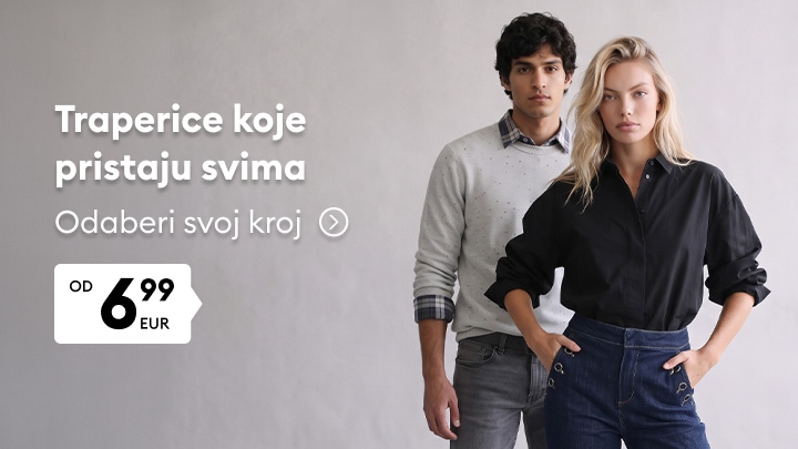 Promocija traperica različitih krojeva za žene i muškarce po cijeni od 6,99 EUR