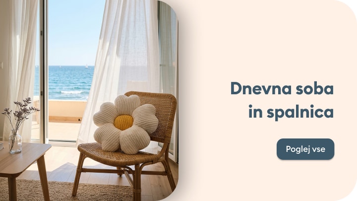Navdih za opremo dnevne sobe in spalnice z udobnim pohištvom ter dodatki za prijeten dom ob morju