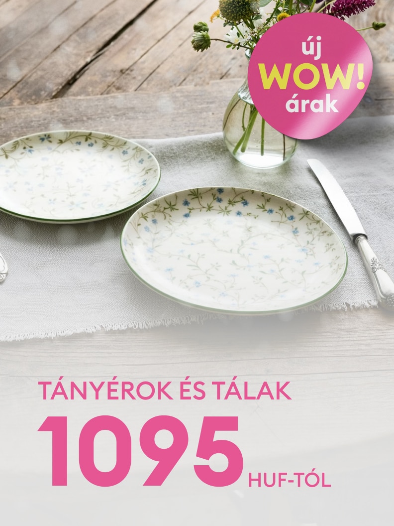 Új tányérok és tálak már 1095 forinttól! Vásárolj megfizethető árakon elegáns, virágmintás étkészleteket az otthonodba. Fedezd fel a különleges ajánlatot, és frissítsd fel étkeződet stílusos termékeinkkel!