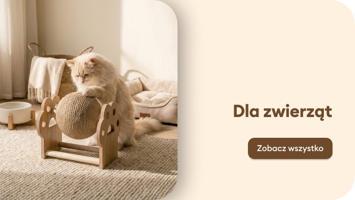 Akcesoria i wyposażenie dla zwierząt domowych, w tym drapak i legowisko dla kota