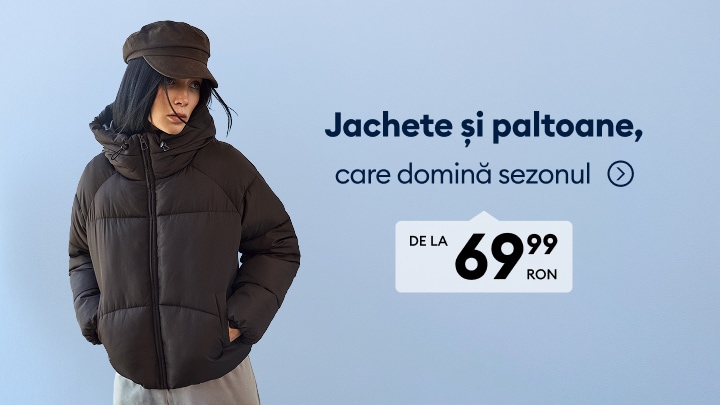 Promovare pentru jachete și paltoane de sezon la prețuri accesibile pentru femei