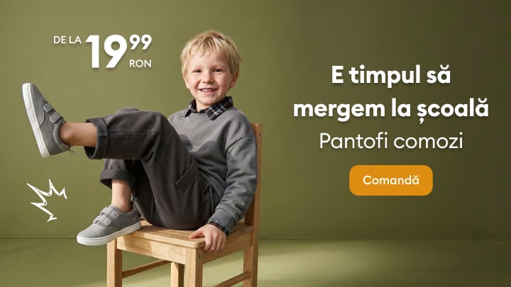 Promovare pantofi comozi pentru copii, potriviți pentru școală, disponibili de la 19,99 RON