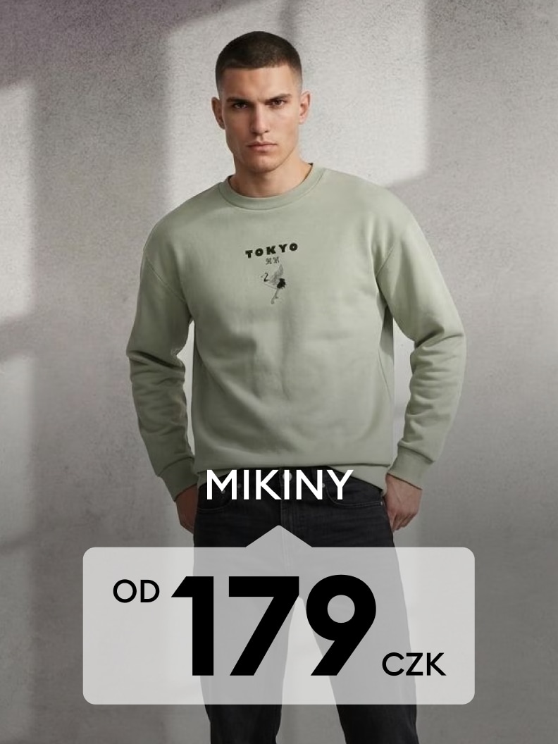 Pánská mikina pro volnočasové nošení za akční cenu od 179 Kč