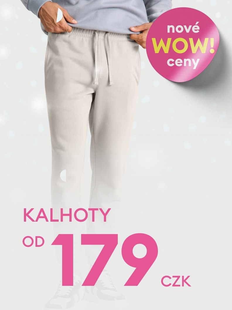 Bílé kalhoty s elastickým pasem, ideální pro pohodlné nošení. Nabídka začíná od 179 Kč. Nové ceny označené jako WOW. Stylový a cenově dostupný výběr pro všechny.