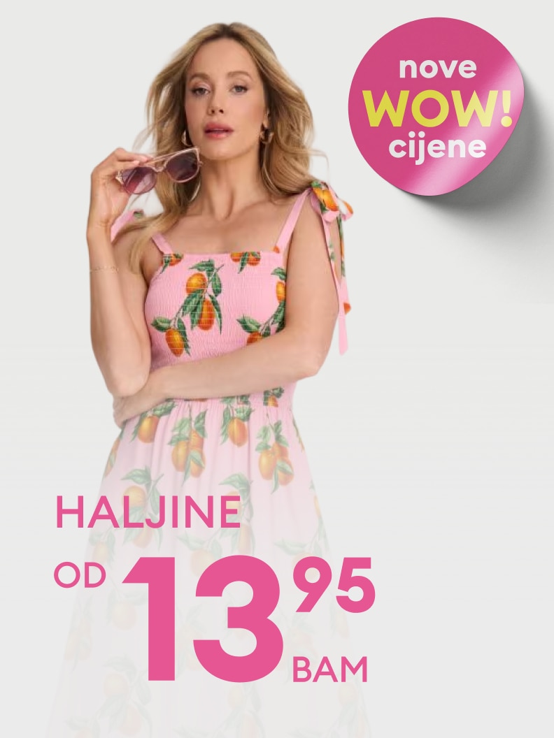Promocija ženskih haljina s povoljnim cijenama, ističe novu ponudu i pristupačnu početnu cijenu kako bi potaknula kupovinu.