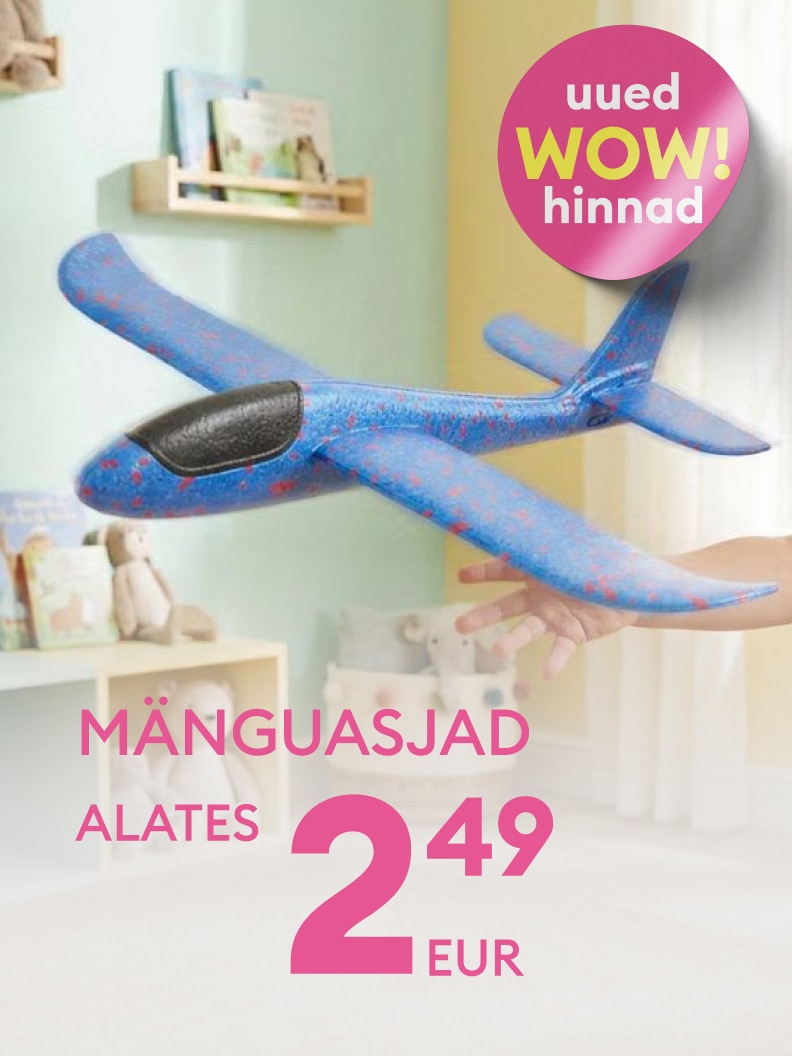 Reklaam, mis tutvustab lastele mõeldud mänguasju ning rõhutab uusi soodsaid hindu, kutsudes ostma mänguasju alates 2,49 eurost.