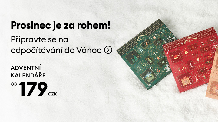 Prosinec je za rohem! Připravte se na kouzelné odpočítávání do Vánoc s adventními kalendáři od 179 Kč. Objevte radost každého dne s překvapením ukrytým za okénky. Ideální pro vánoční atmosféru a zábavu pro děti i dospělé. banner