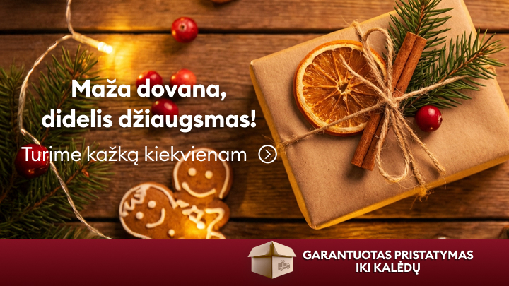 Maža dovana, didelis džiaugsmas! Kalėdoms siūlome dovanų, kurios pradžiugins kiekvieną. Turime kiekvienam! Garantuotas pristatymas iki Kalėdų.
