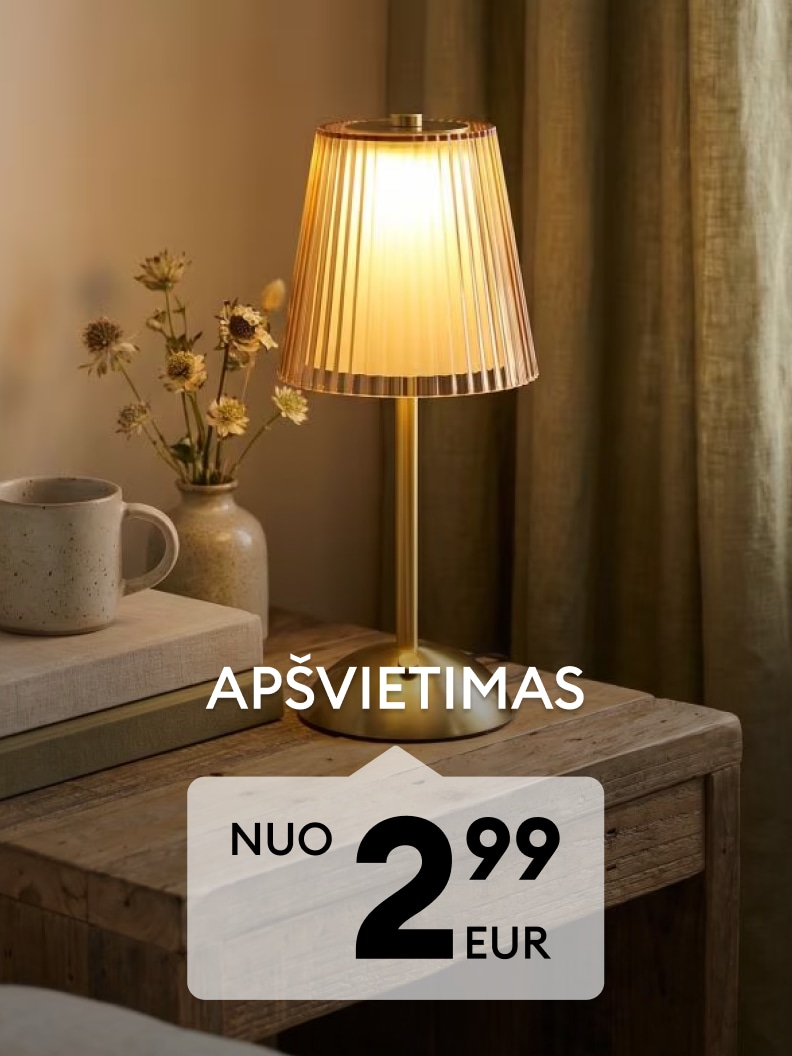 Stalinis šviestuvas jaukiam namų apšvietimui už akcijinę kainą nuo 2,99 EUR
