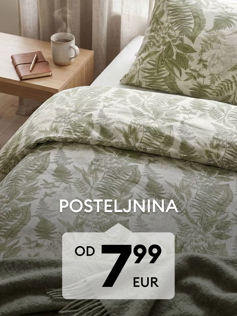 Posteljnina z rastlinskim vzorcem za udobno in prijetno spalno okolje po ugodni ceni.