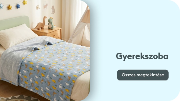 Gyerekszoba berendezési inspiráció és termékkínálat bemutatása, a kategória felfedezésére ösztönöz.
