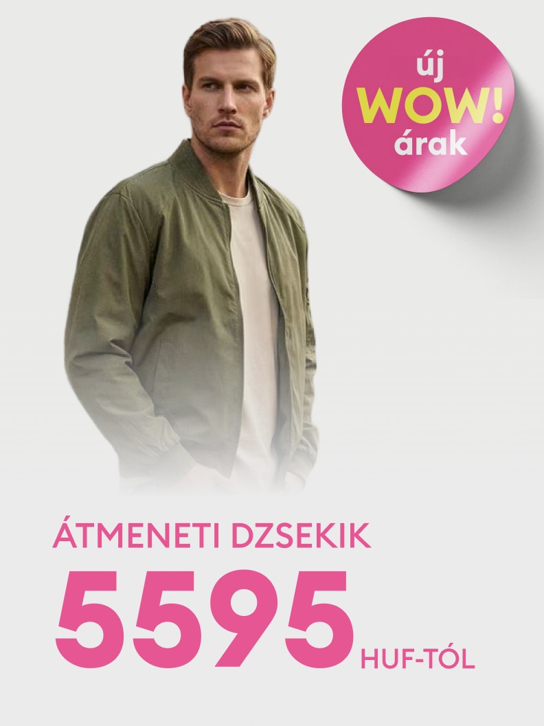 Férfi átmeneti dzsekik akciója, kedvező új árakkal, már 5595 forinttól, vásárlás ösztönzésére.