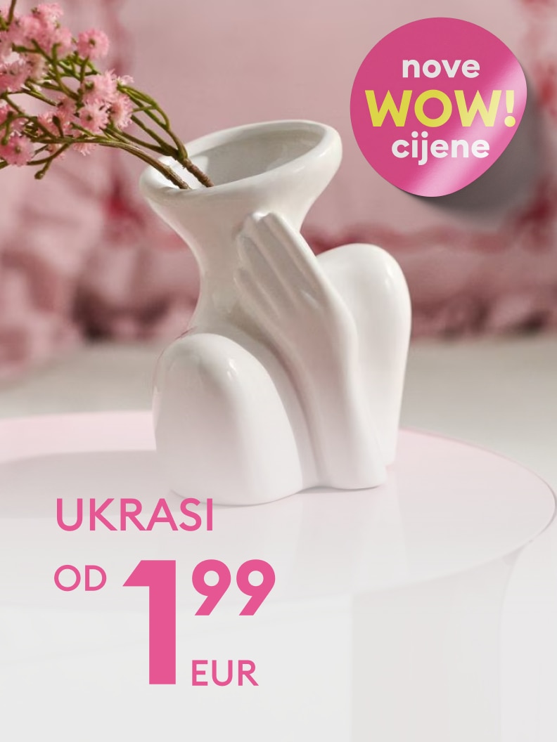 Promocija ukrasa za dom s novim sniženim cijenama, početna cijena 1,99 EUR.