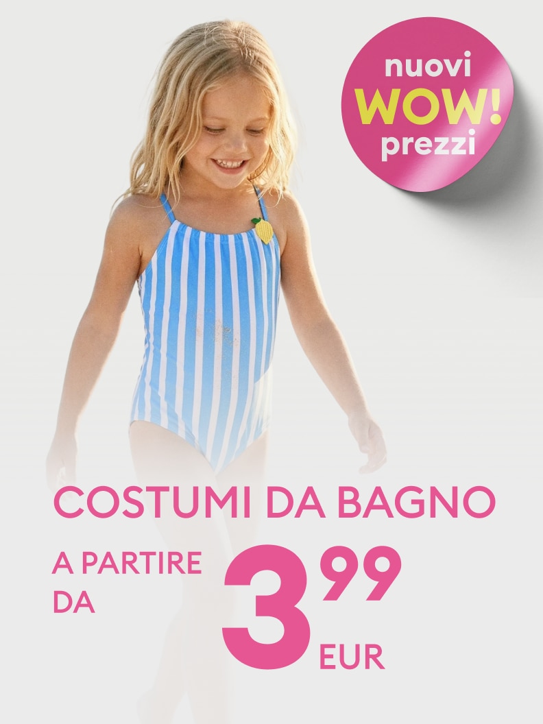 Promozione su costumi da bagno per bambina con nuovi prezzi vantaggiosi, ideali per la stagione estiva, con prezzo di partenza da 3,99 EUR