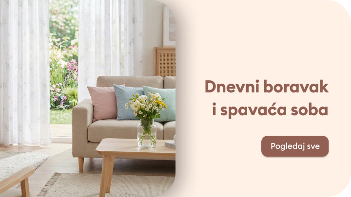 Inspiracija i ponuda namještaja za uređenje dnevnog boravka i spavaće sobe, potiče korisnika na pregled cjelokupne kolekcije.