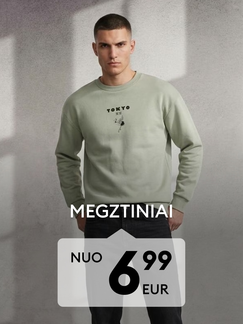 Vyriškų megztinių pasiūlymas nuo 6,99 EUR, pristatomas modelio dėvimas laisvalaikio megztinis
