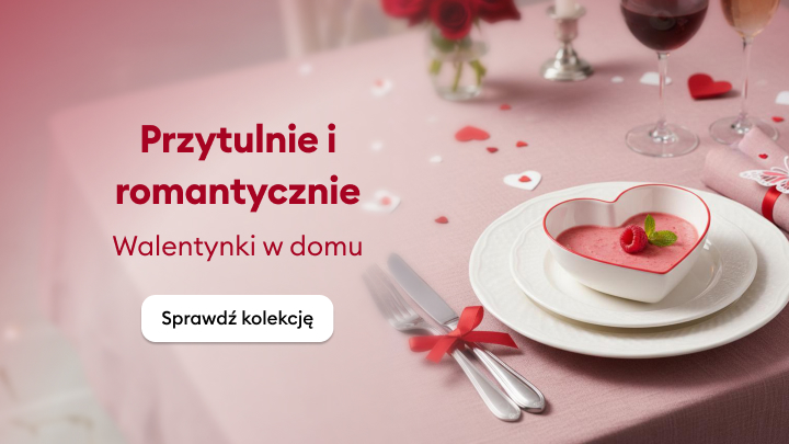 Przytulna i romantyczna aranżacja stołu na Walentynki, idealna do świętowania w domu. Zestaw obejmuje dekoracje i naczynia w kształcie serca. Kliknij, aby sprawdzić kolekcję inspiracji na wyjątkowy wieczór.