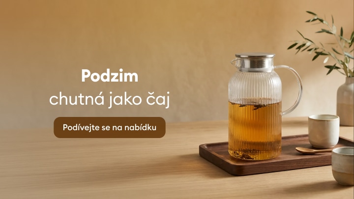 Podzimní nabídka čajů a doplňků pro příjemné chvíle doma při pití teplého nápoje