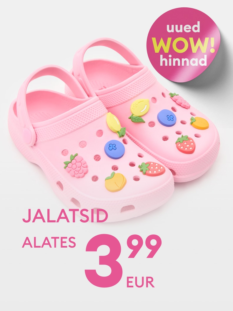 Laste jalatsite kampaania, mis tutvustab mugavaid suvejalatseid dekoratiivsete detailidega ning teavitab uue soodushinna olemasolust alates 3,99 eurost.