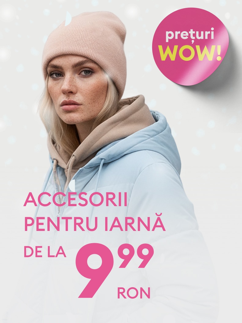 Promocja na zimowe akcesoria, dostępne od 9,99 PLN. Oferta wyróżniona hasłem 