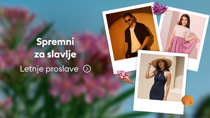 Promocija sezone letnjih haljina za svakodnevno nošenje, sa naglašenom povoljnom ponudom i početnom cenom od 399 RSD.