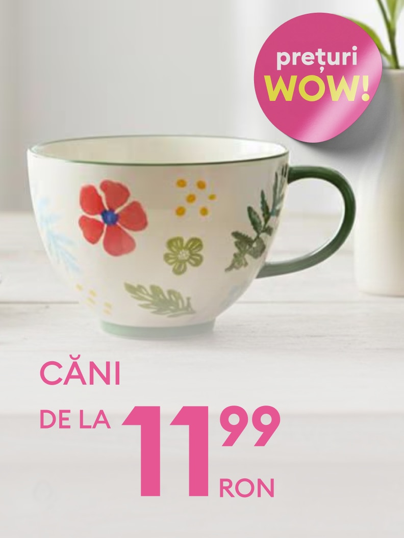 Promovează o ofertă specială pentru căni decorative, evidențiind disponibilitatea acestora la un preț avantajos pentru cumpărături de uz casnic sau cadouri.
