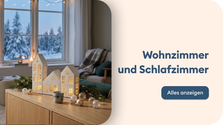 Inspiration für festliche Dekoration und gemütliche Einrichtung im Wohn- und Schlafzimmer im Winterstil