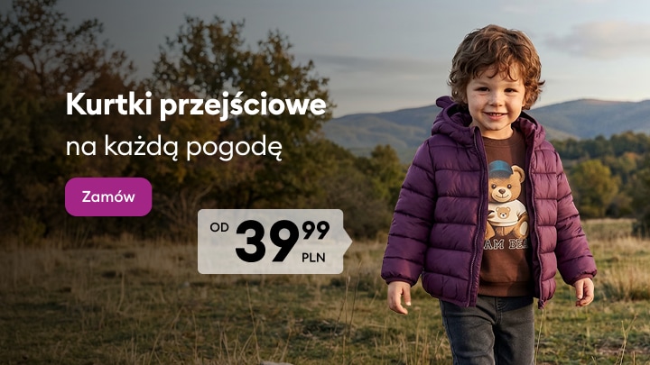 Oferta kurtek przejściowych dla dzieci na różne warunki pogodowe w promocyjnej cenie od 39,99 PLN