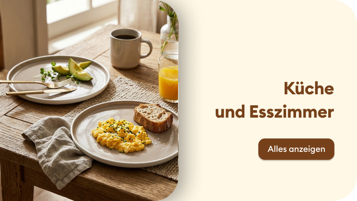 Inspiration für Küche und Esszimmer mit gedecktem Tisch und Frühstücksszene, um Produkte für Kochen, Servieren und gemeinsames Essen zu entdecken.