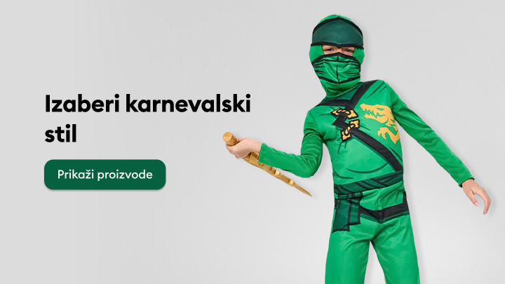 Izaberi jedinstveni karnevalski kostim za decu. Prikaži proizvode kako bi pregledao razne opcije i pronašao savršen stil za zabavu, igru i maskenbal. Pomoć u odluci dostupna jednim klikom na dugme.