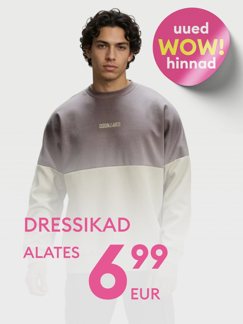 Reklaam, mis teavitab uute soodushindadega dressikate müügist, hinnad algavad 6,99 eurost.