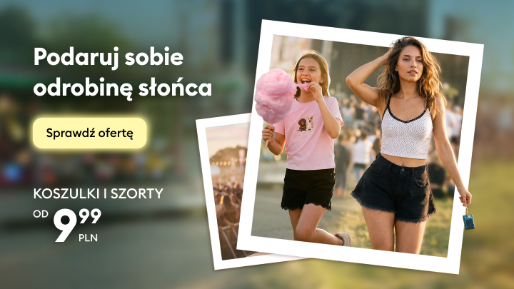 Promocja eleganckich stylizacji szkolnych dla dziecka, zachęta do zakupu ubrań odpowiednich na zakończenie lub rozpoczęcie roku szkolnego.