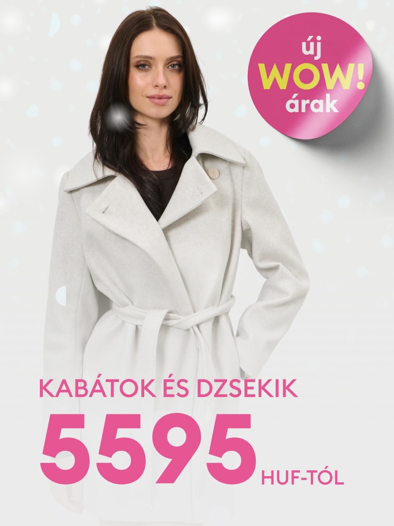 Új WOW akció! Kabátok és dzsekik már 5595 forinttól elérhetők. Elegáns és kényelmes választás az őszi-téli szezonra, kiemelkedő árakon. Ne hagyja ki a lehetőséget!