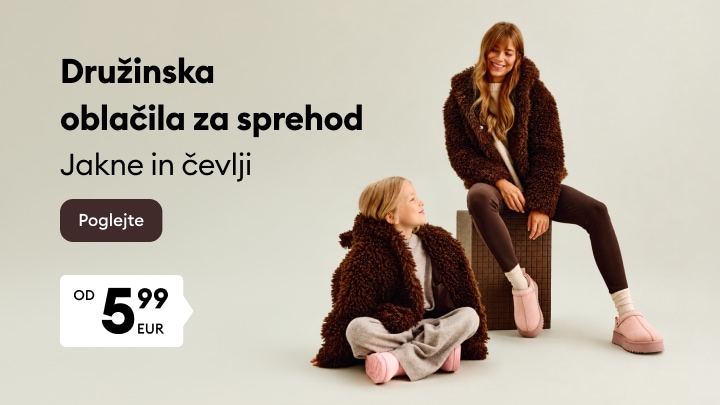 Družinska oblačila in obutev za sprehode v hladnejšem vremenu za odrasle in otroke.