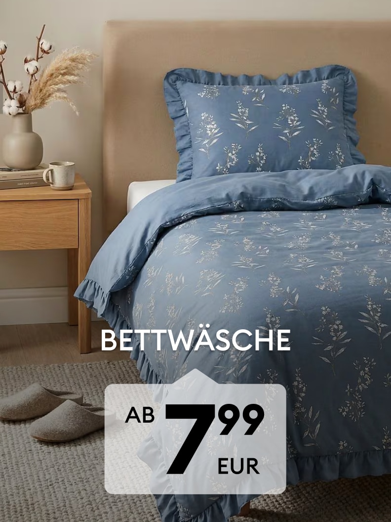 Bettwäsche mit floralem Muster und dekorativen Rüschen für ein gemütliches Schlafzimmer ab 7,99 EUR