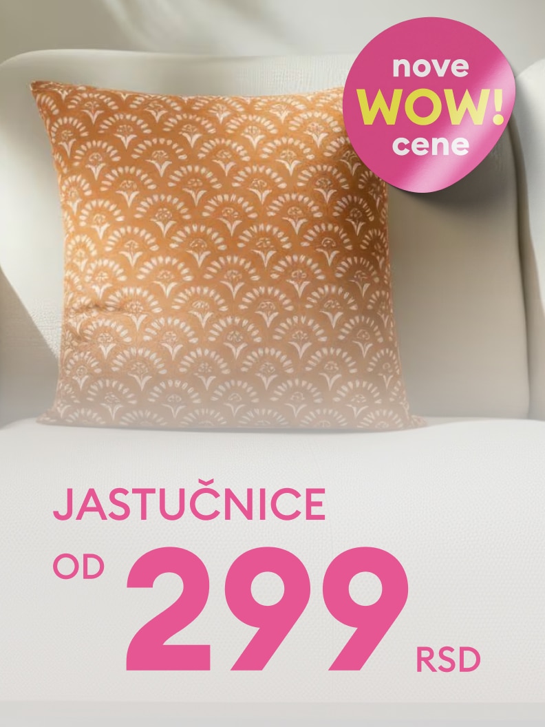 Promocja na poszewki dekoracyjne. Ceny zaczynają się od 9,99 zł. Produkt objęty nową, atrakcyjną ofertą oznaczoną jako „WOW ceny".