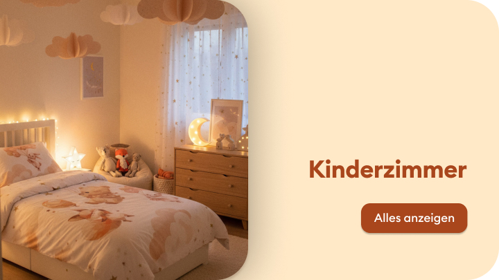 Einstieg zur Kategorie Kinderzimmer mit Inspiration für Einrichtung und Dekoration für Kinder; lädt zum Entdecken passender Produkte ein.