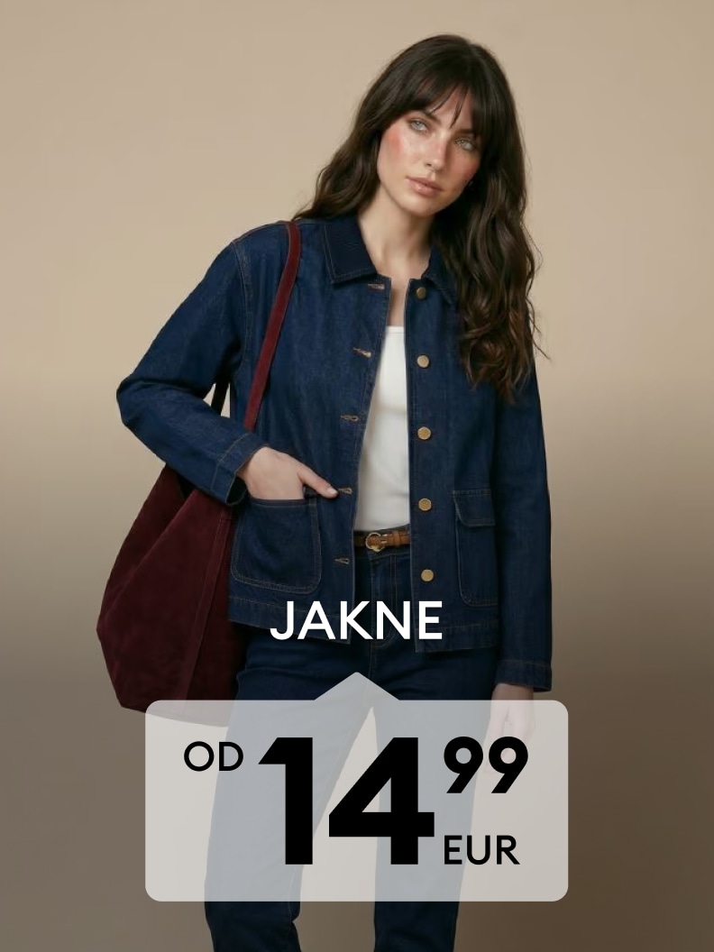Promocija ženskih jaken po ceni od 14,99 EUR dalje.