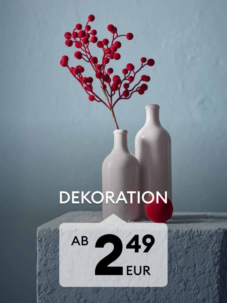 Dekorative Vasen mit Zweigen und Beeren als Wohnaccessoires ab 2,49 Euro