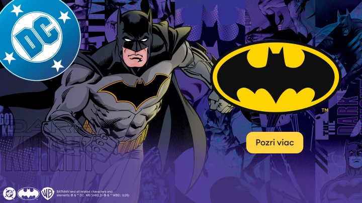 Propagácia kolekcie Batman od DC Comics s odkazom na zobrazenie ďalších produktov