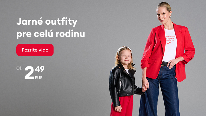 Propagačný banner e‑shopu predstavujúci jarnú kolekciu dámskeho oblečenia a vyzývajúci k preskúmaniu ponuky za výhodné ceny.