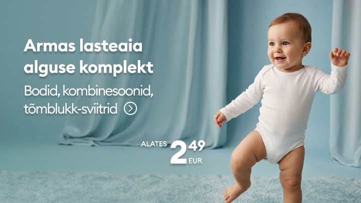 Armas lasteaia alguse komplekt beebile: bodid, kombinesoonid ja tõmblukk-sviitrid soodushinnaga alates 2,49 €