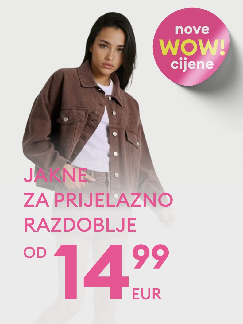 Promotivna ponuda jakni za prijelazno razdoblje s novim sniženim cijenama, početna cijena od 14,99 EUR.