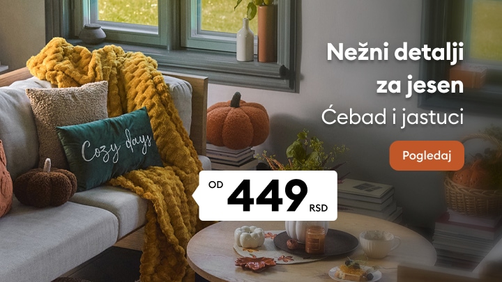 Jesenska ponuda ćebadi i jastuka za udobniji i topliji dom po promotivnoj ceni od 449 RSD
