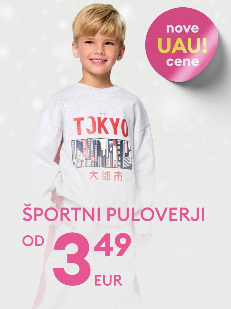 Športni puloverji s potiskom Tokio na voljo po novi UAU ceni, že od 3,49 EUR.