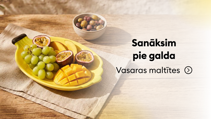 Aicina sanākt pie galda vasaras maltītēm, iedvesmojot dalīties ar viegliem, svaigiem ēdieniem kopīgā maltītē.