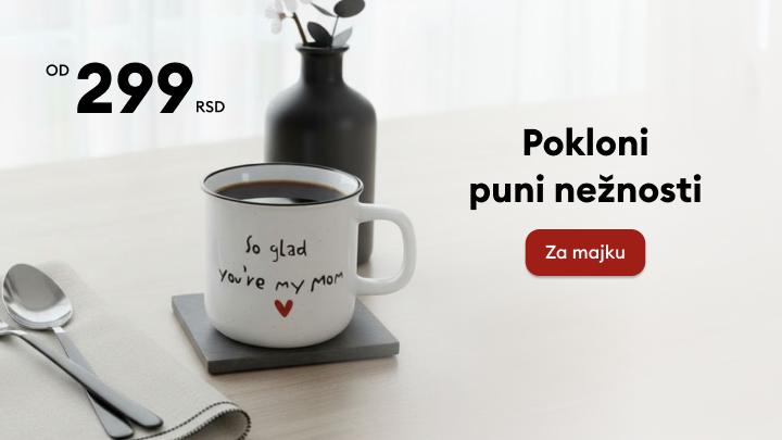 Promocija poklona za majku: šolja sa toplom porukom kao znak pažnje i nežnosti, ponuđena po povoljnoj ceni.