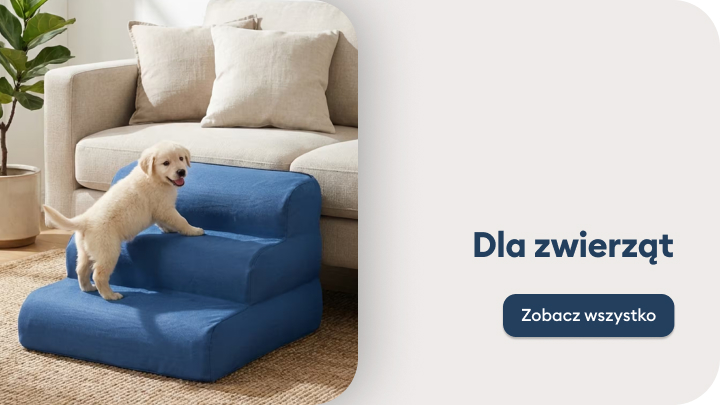 Schodki dla zwierząt ułatwiające bezpieczne wejście na meble, promujące akcesoria zwiększające komfort i samodzielność pupila w domu.
