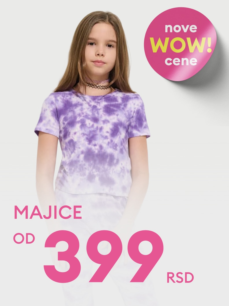 Promocija majice za devojčice po sniženoj ceni od 399 RSD.