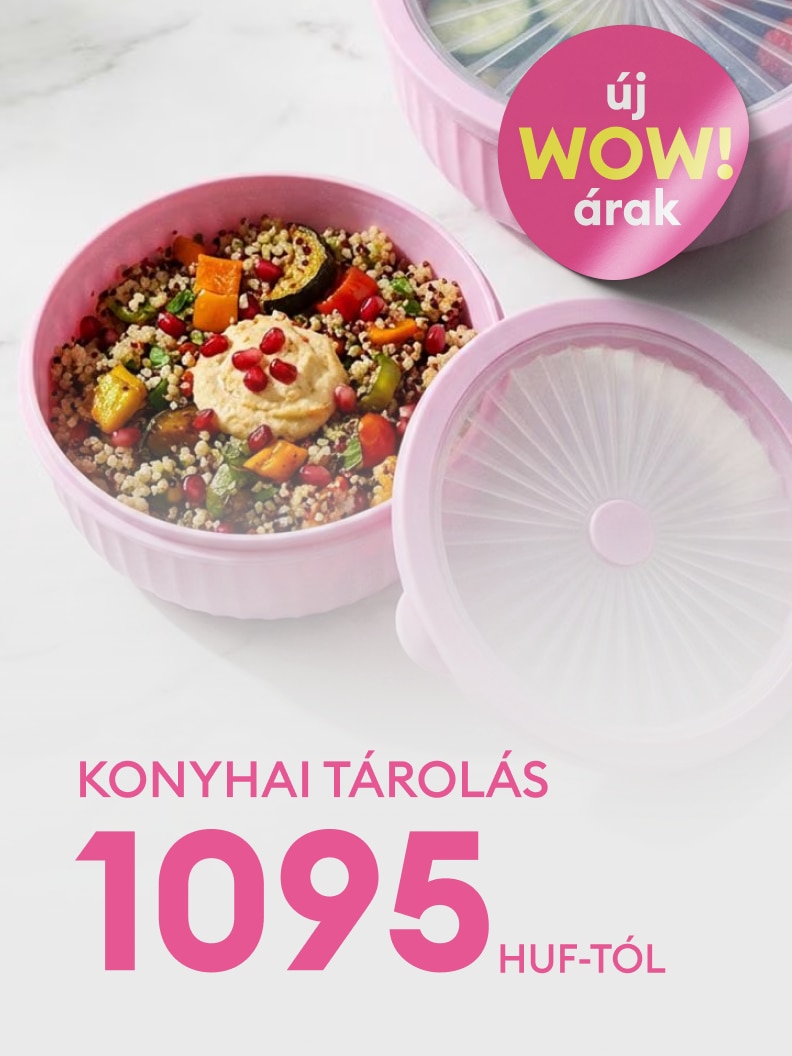 Konyhai ételtároló edények promóciója új, kedvezményes árakkal, praktikus megoldás ételek tárolására, már 1095 Ft-tól.
